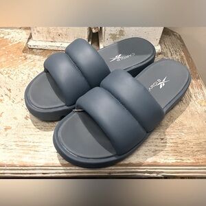 Reebok Cardi B Chunky Straps Blue Slide Sandals NWT Size 11